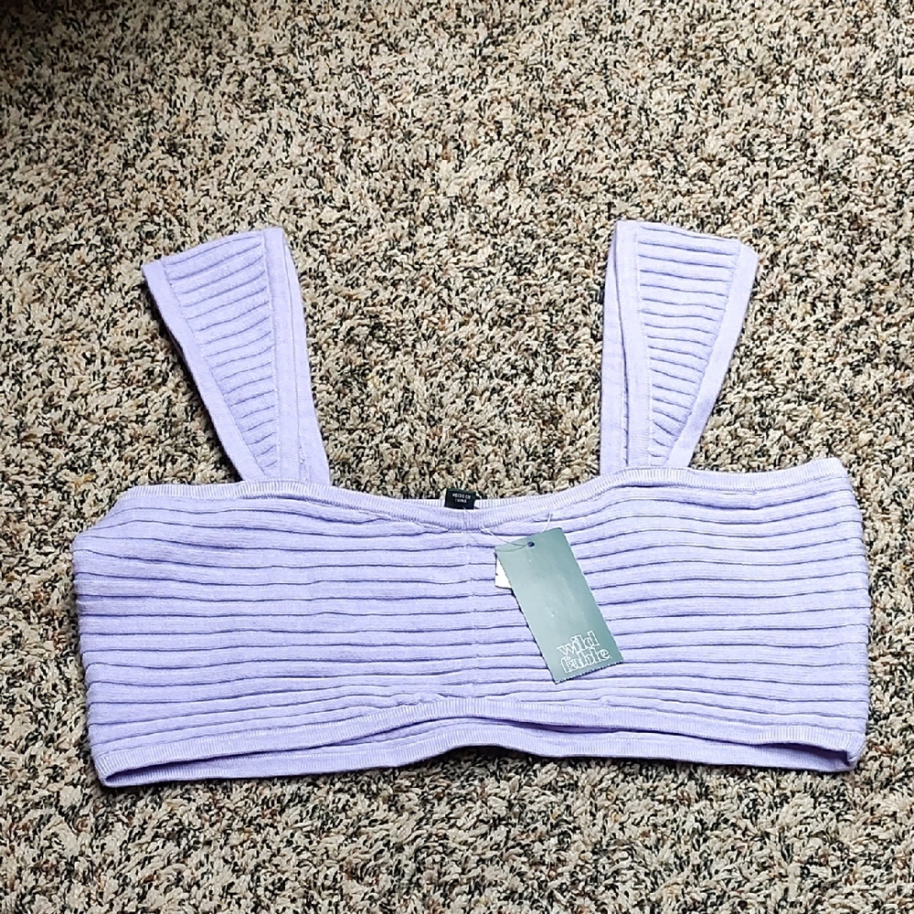 Wild Fable | Purple Ribbed Crop Top
